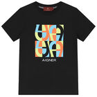 Boys Black Logo T-Shirt, 2, hi-res